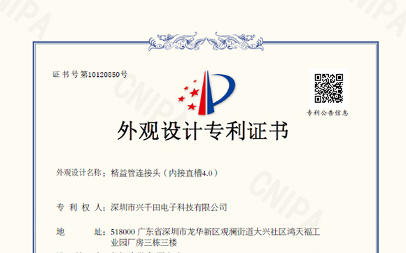 祝贺兴千田再次斩获4个专利证书！