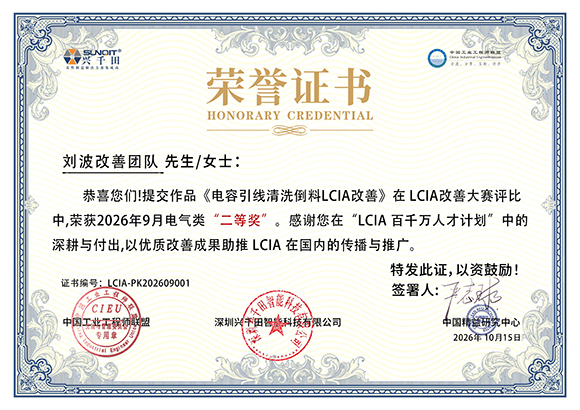 LCIA-PK202609001 刘波改善团队 LCIA-PK202609001 刘波改善团队