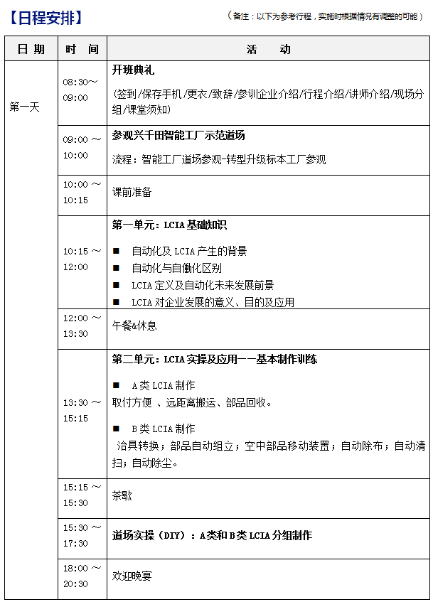 2018年12月份LCIA低成本自动化课程招生啦！