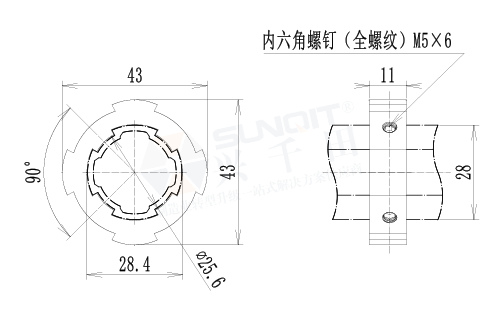 滑套定位环尺寸图