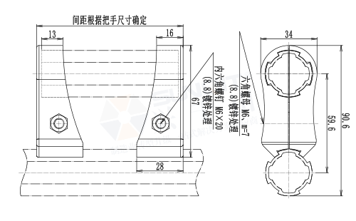 扶手接头尺寸图