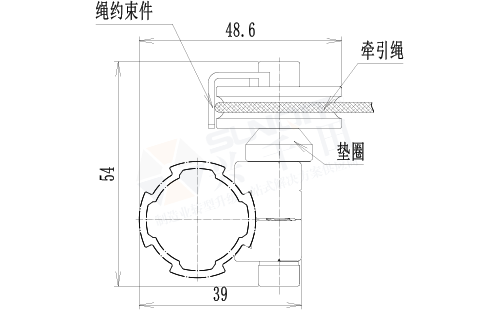 功能辅件B与U槽滑轮套件尺寸图