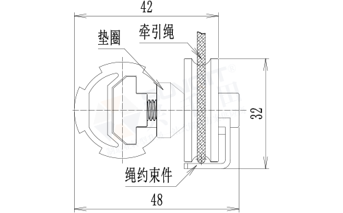 U槽滑轮与T型滑块3套件尺寸图