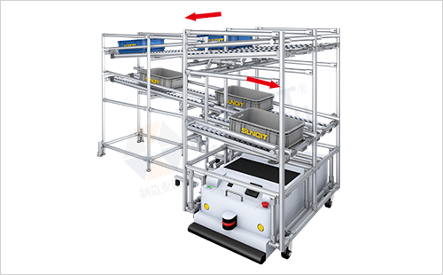 AGV周转车+物料架(单侧型)