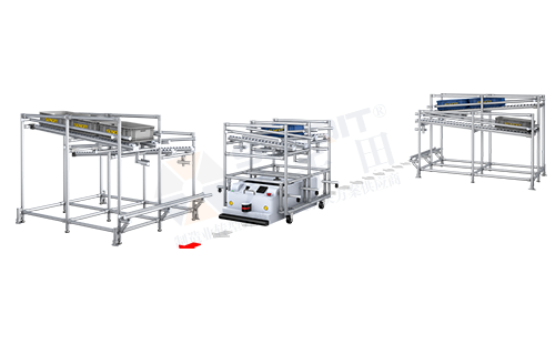 AGV周转车+物料架(翘板型)