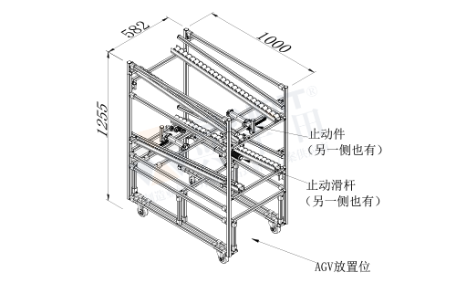 AGV周转车+物料架(前进后进型)