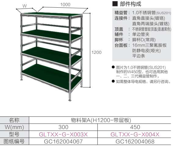 物料架A(H1200-带层板)