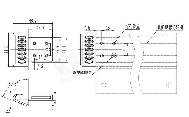 铝合金挡边导向块